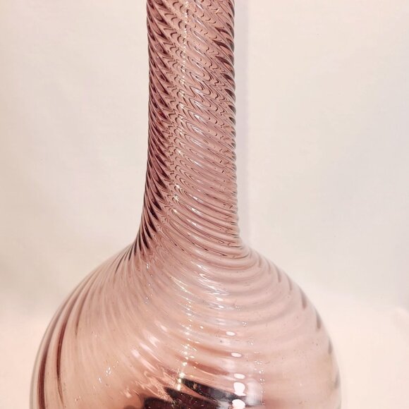 Hermanos Avalos Mexican art Glass Tall amethyst swirl Vase 16" - Picture 3 of 9